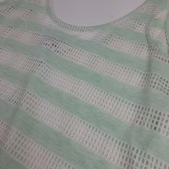 BCBGeneration Stripe Cropped Mesh Tank Top - Picture 5 of 14